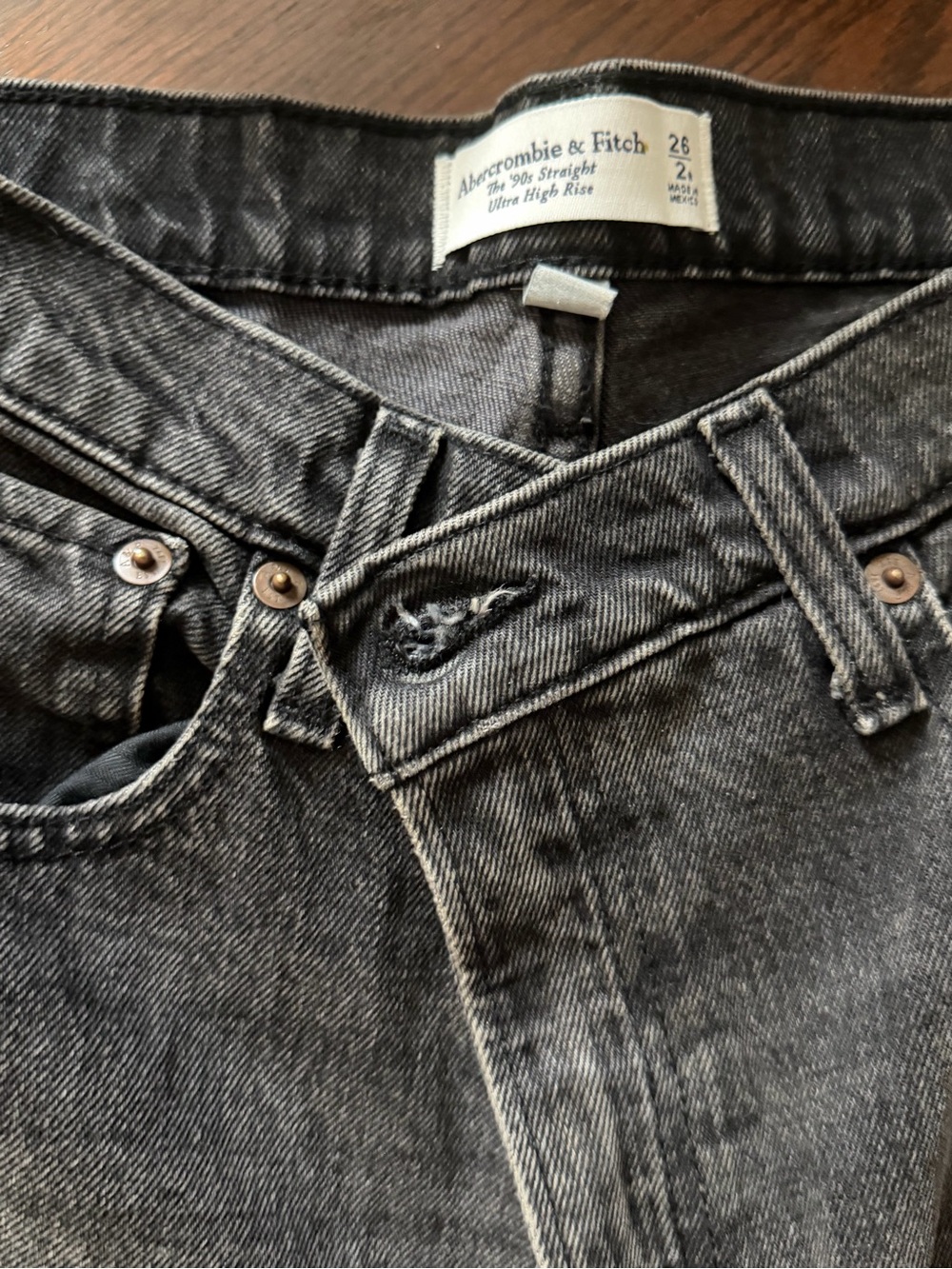 Abercrombie & Fitch Men's Washed Black Slim Straight Jeans